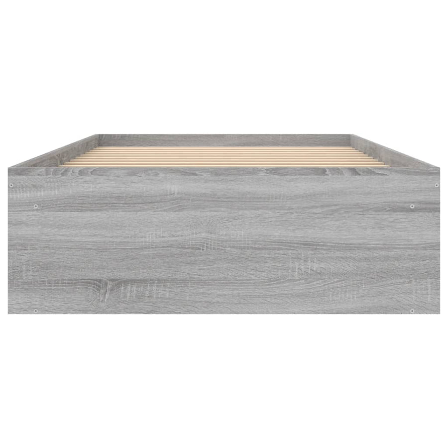 Bedframe Eikenkleurig 90 x 190 cm Grijs sonoma