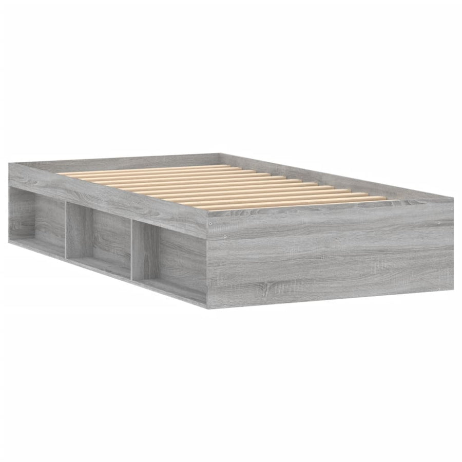 Bedframe Eikenkleurig 90 x 190 cm Grijs sonoma