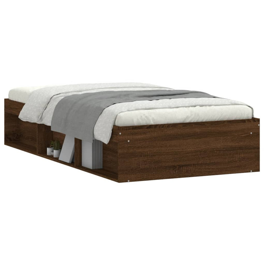 Bedframe Ig 90 x 190 cm bruin eikenkleur