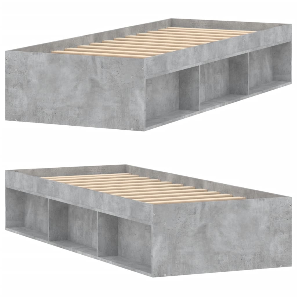 Bedframe Small Single 75 x 190 cm Betongrijs