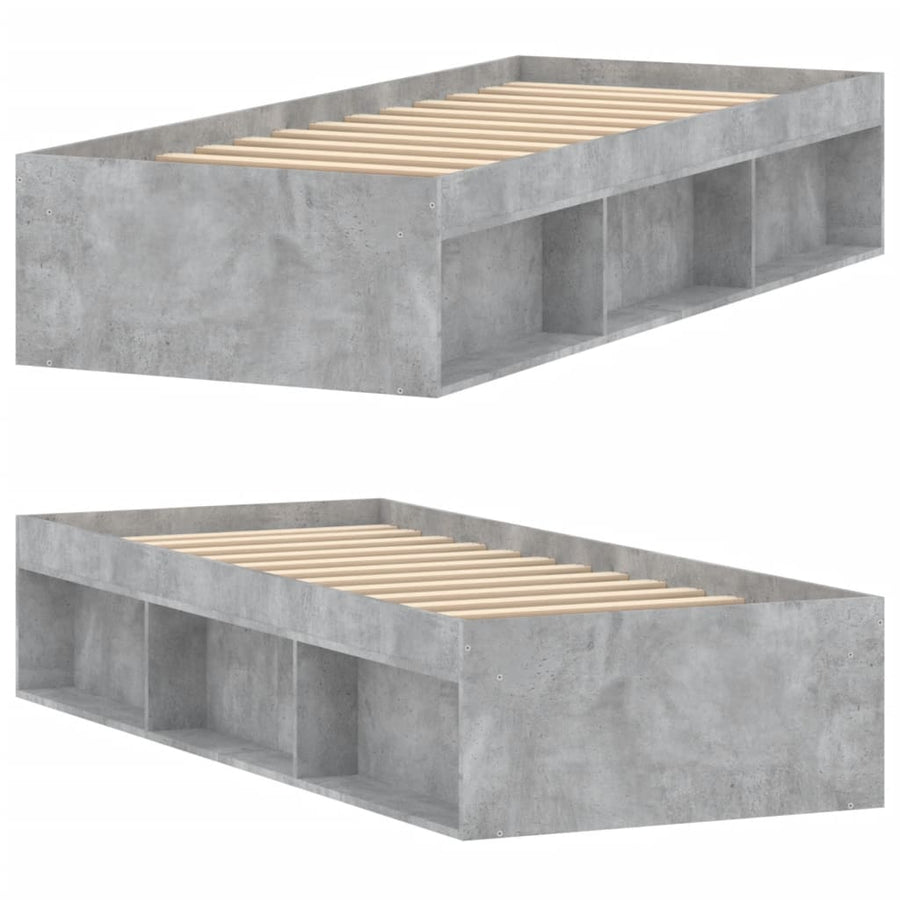 Bedframe Small Single 75 x 190 cm Betongrijs