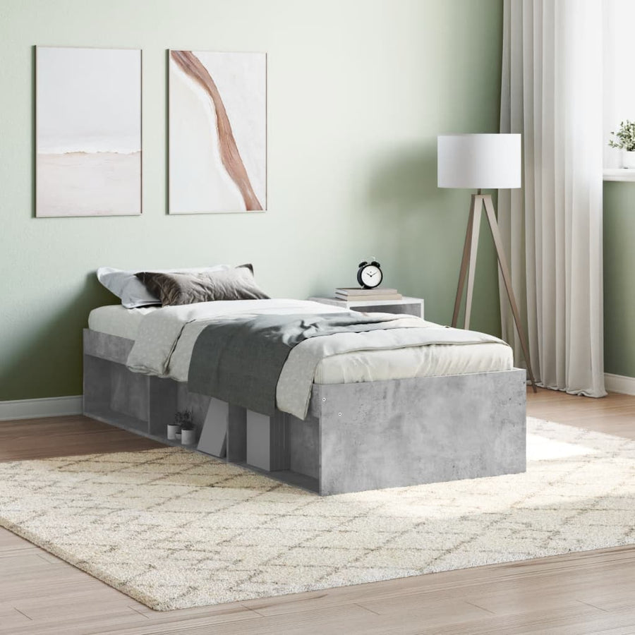 Bedframe Small Single 75 x 190 cm Betongrijs