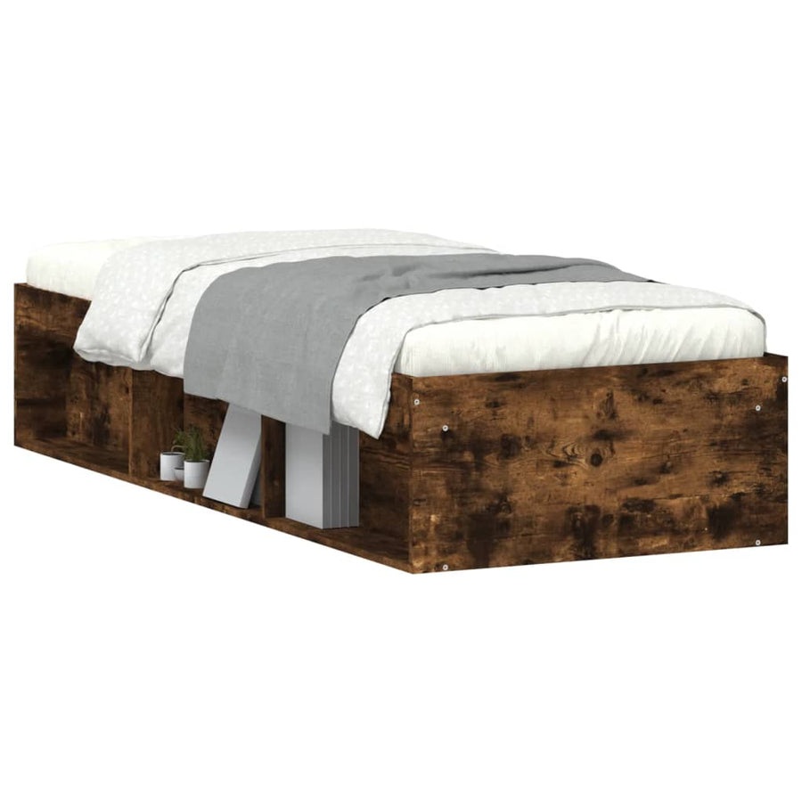 Bedframe Kleurig 75 x 190 cm Gerookt eiken