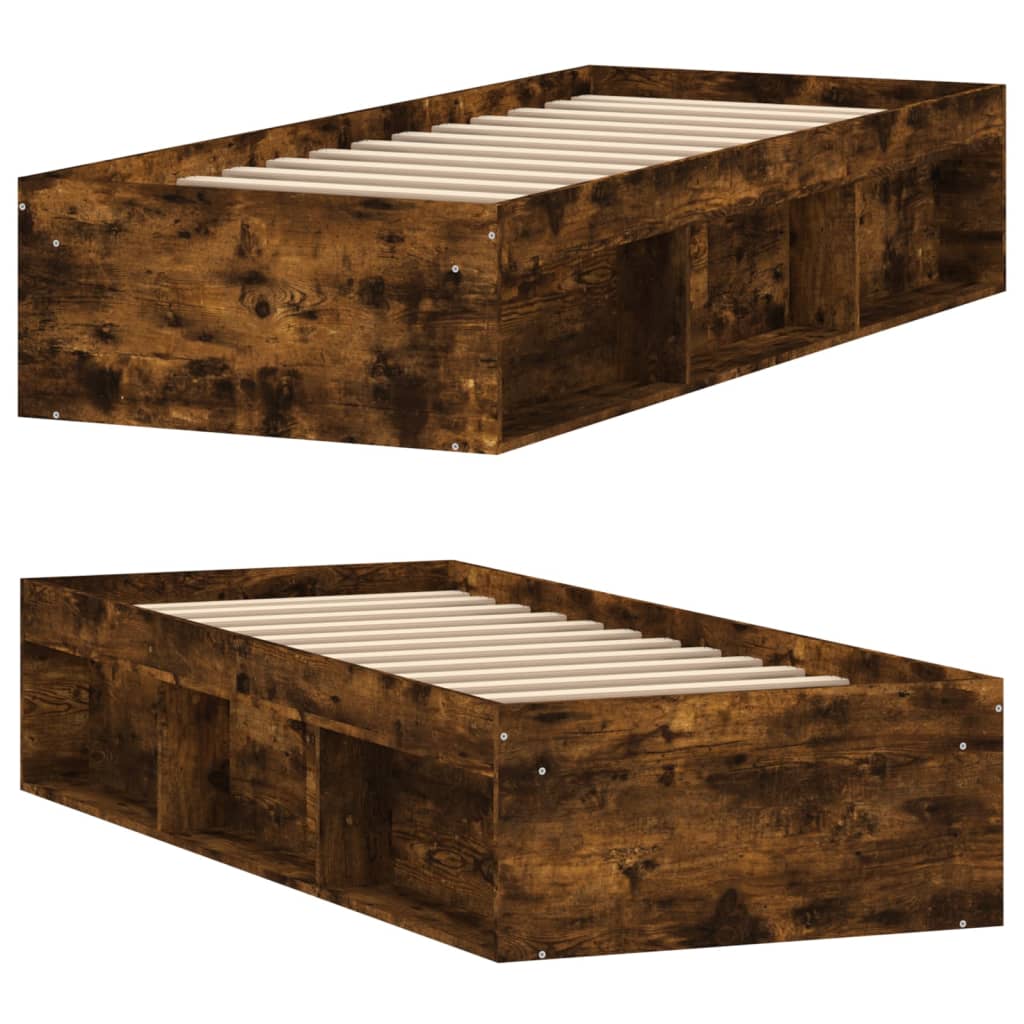 Bedframe Kleurig 75 x 190 cm Gerookt eiken
