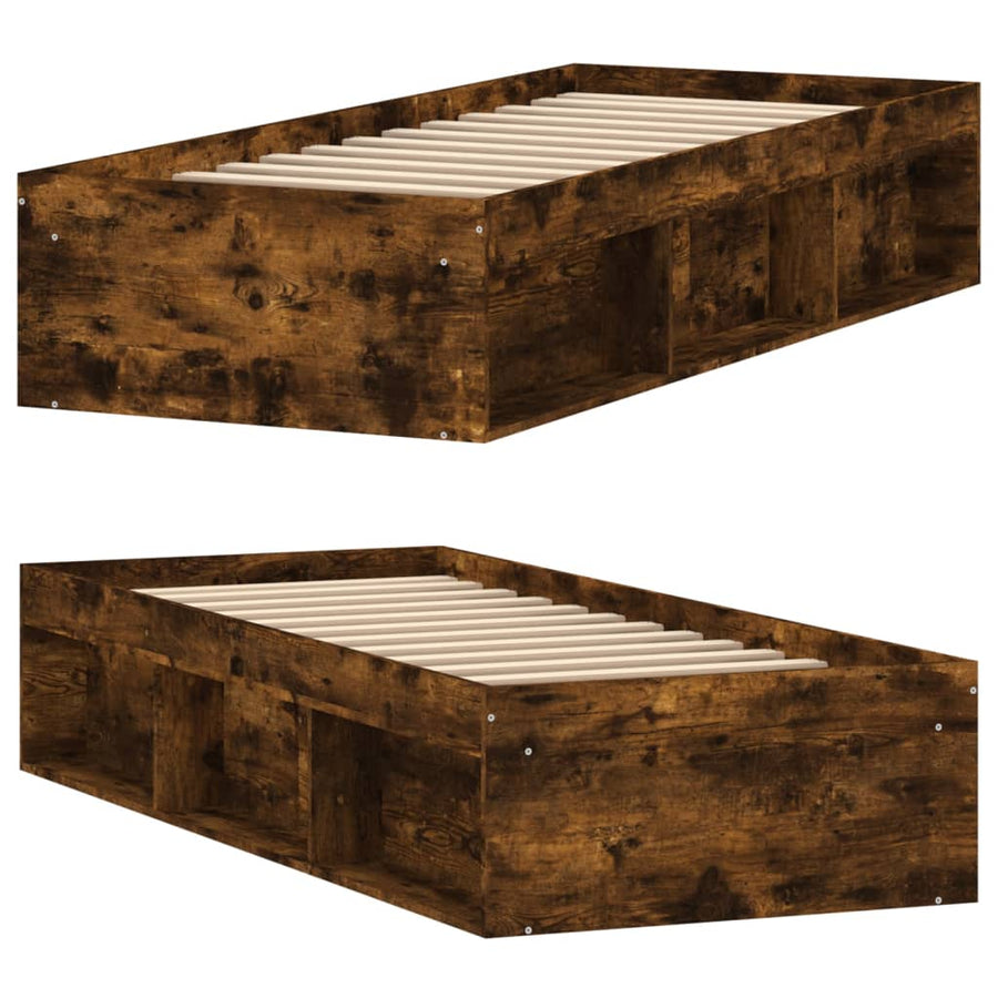 Bedframe Kleurig 75 x 190 cm Gerookt eiken