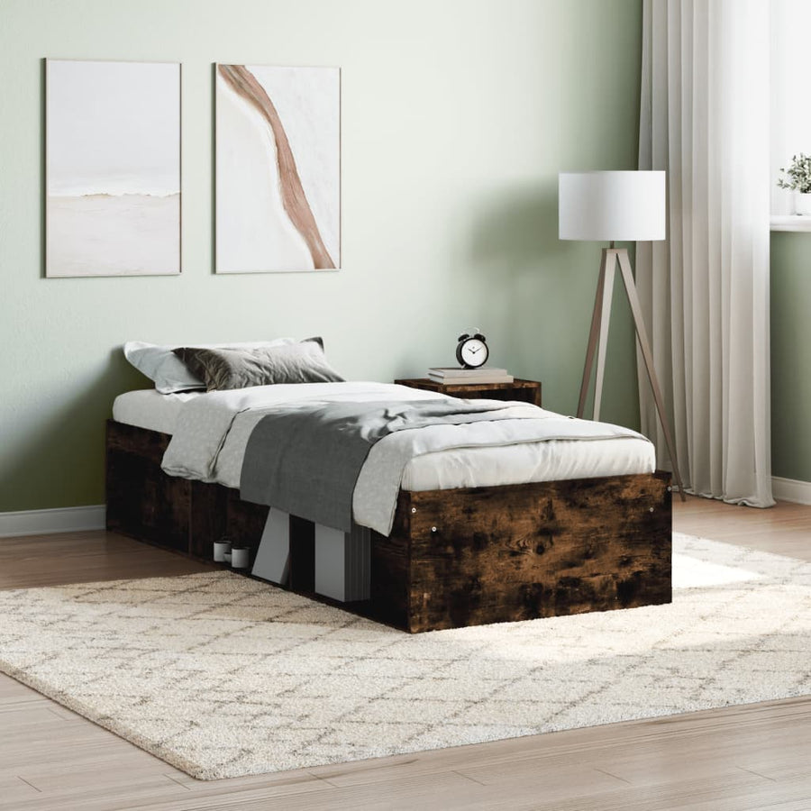Bedframe Kleurig 75 x 190 cm Gerookt eiken