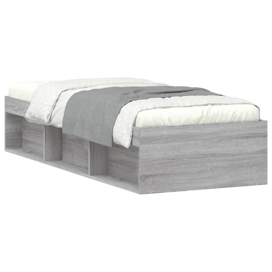 Bedframe Eikenkleurig 75 x 190 cm Grijs sonoma