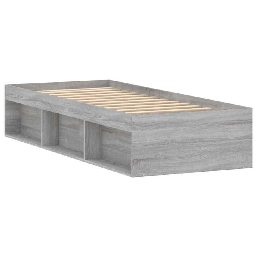 Bedframe Eikenkleurig 75 x 190 cm Grijs sonoma