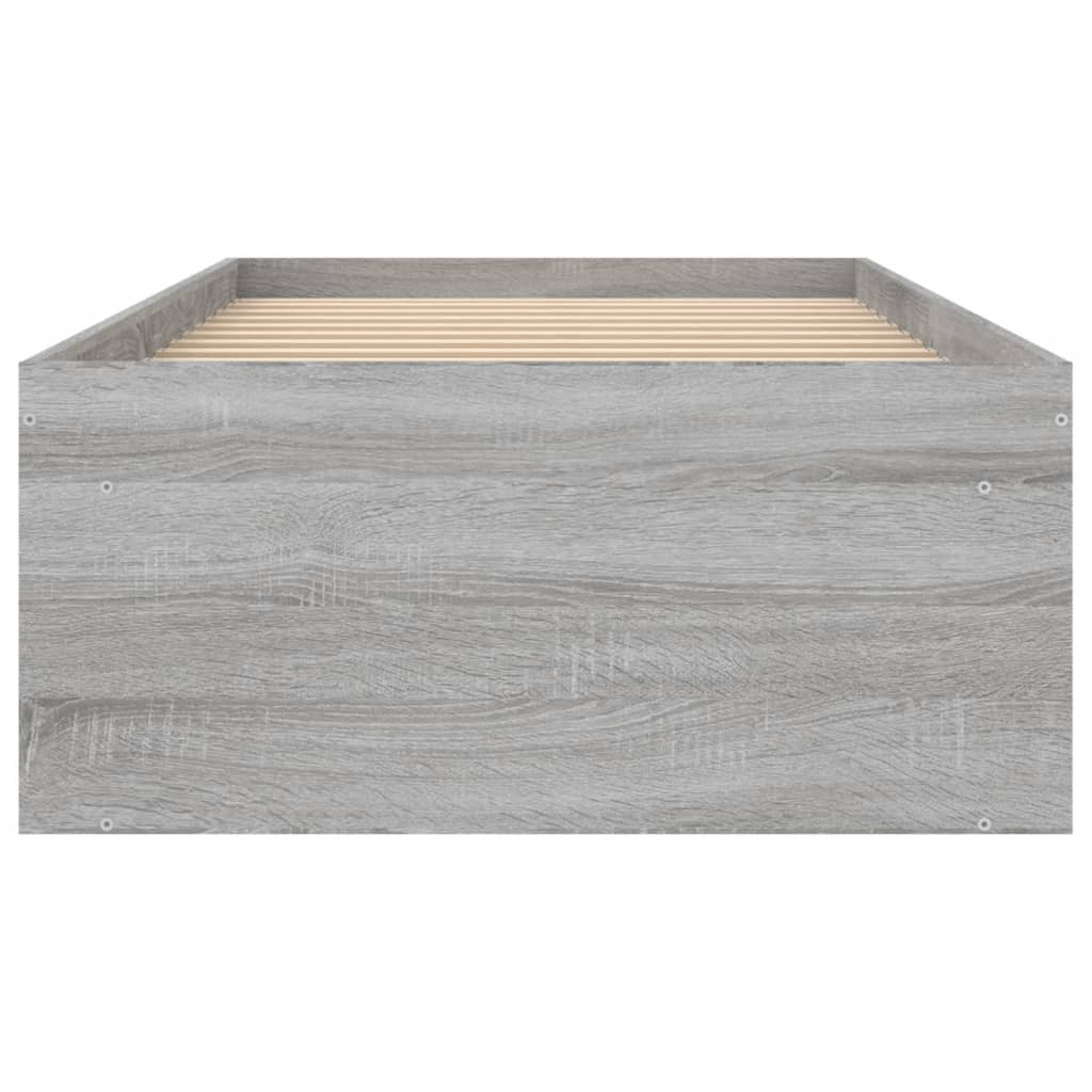 Bedframe Eikenkleurig 75 x 190 cm Grijs sonoma