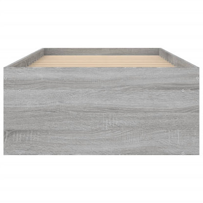 Bedframe Eikenkleurig 75 x 190 cm Grijs sonoma