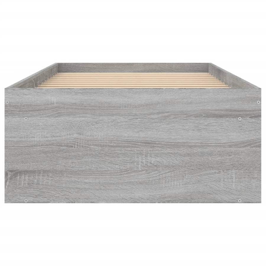 Bedframe Eikenkleurig 75 x 190 cm Grijs sonoma