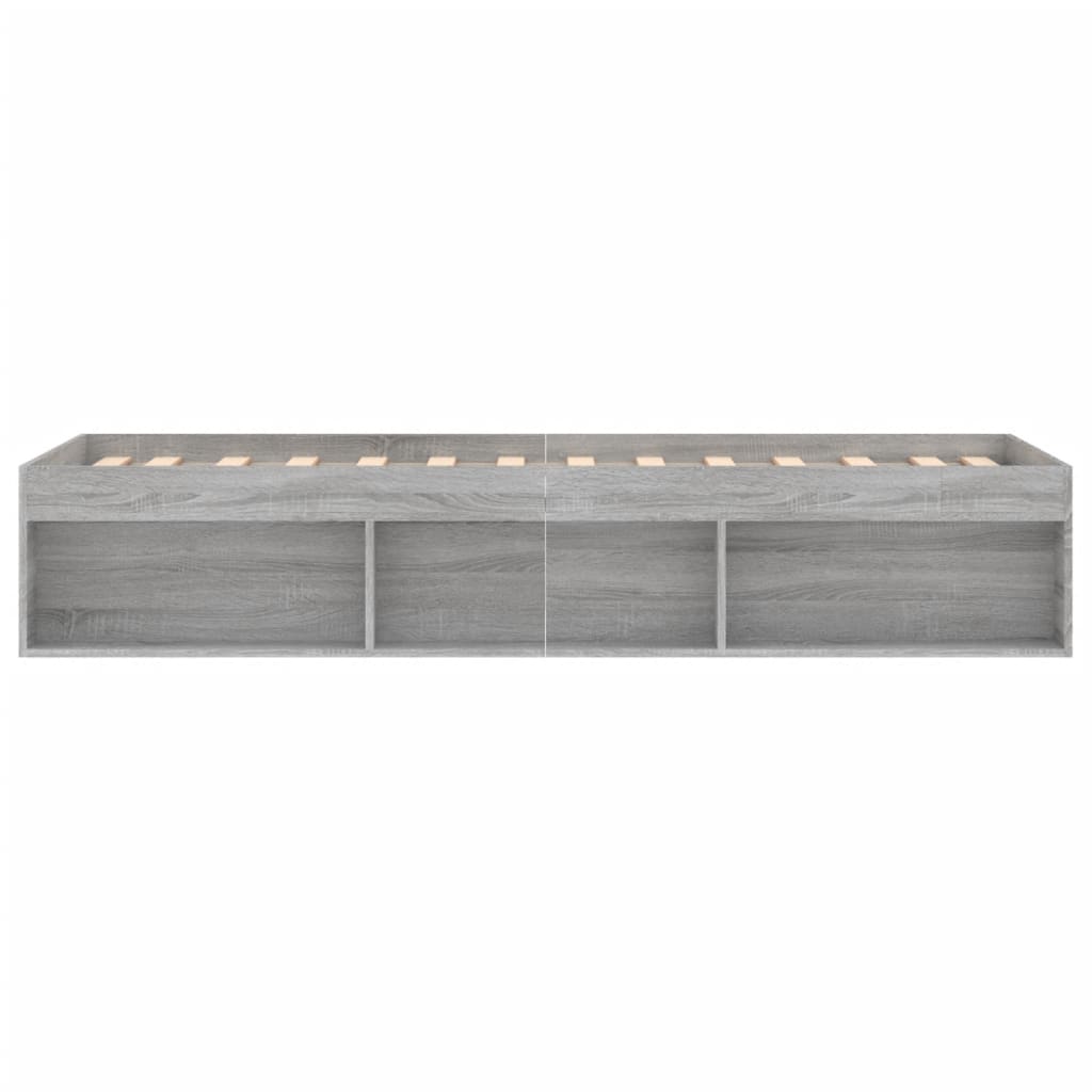 Bedframe Eikenkleurig 75 x 190 cm Grijs sonoma