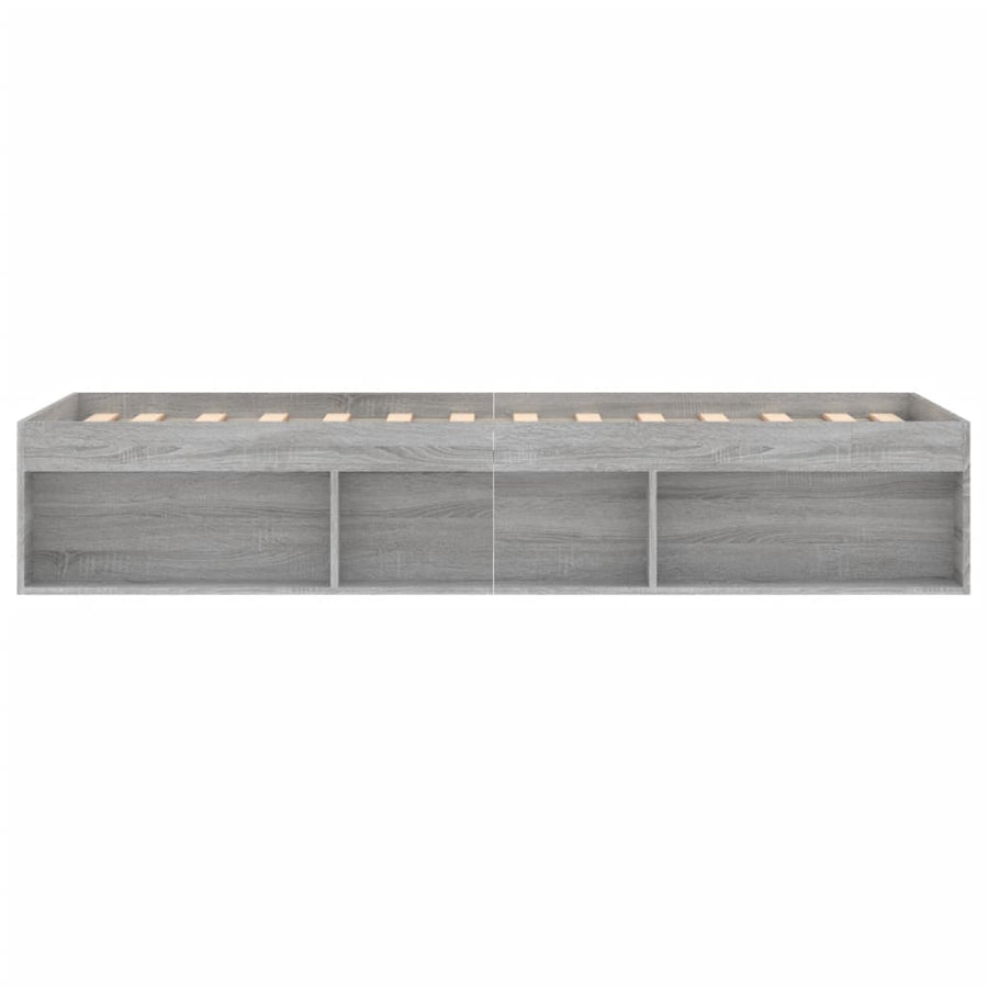 Bedframe Eikenkleurig 75 x 190 cm Grijs sonoma