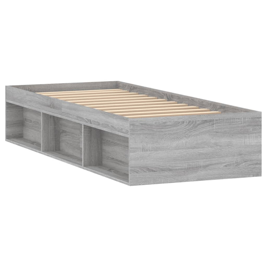 Bedframe Eikenkleurig 75 x 190 cm Grijs sonoma