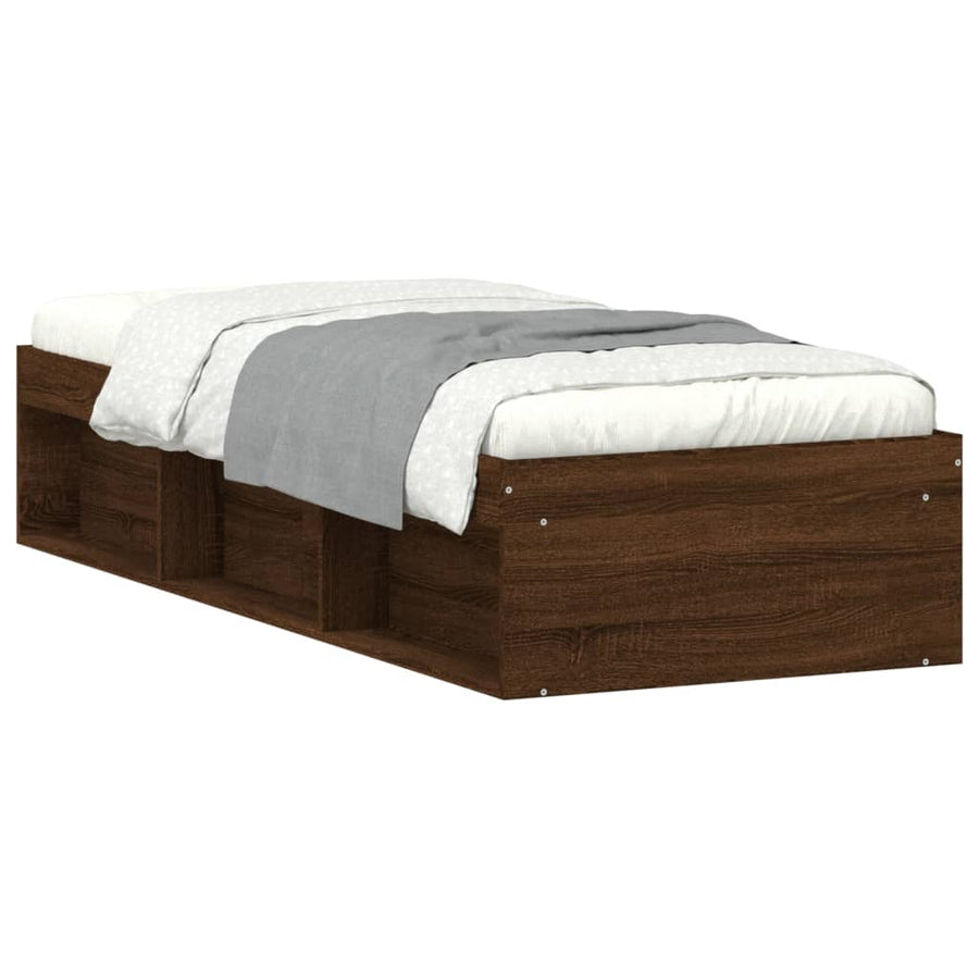 Bedframe Ig 75 x 190 cm bruin eikenkleur