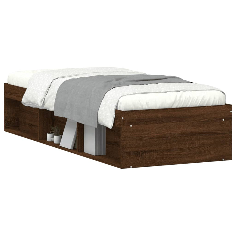 Bedframe Ig 75 x 190 cm bruin eikenkleur