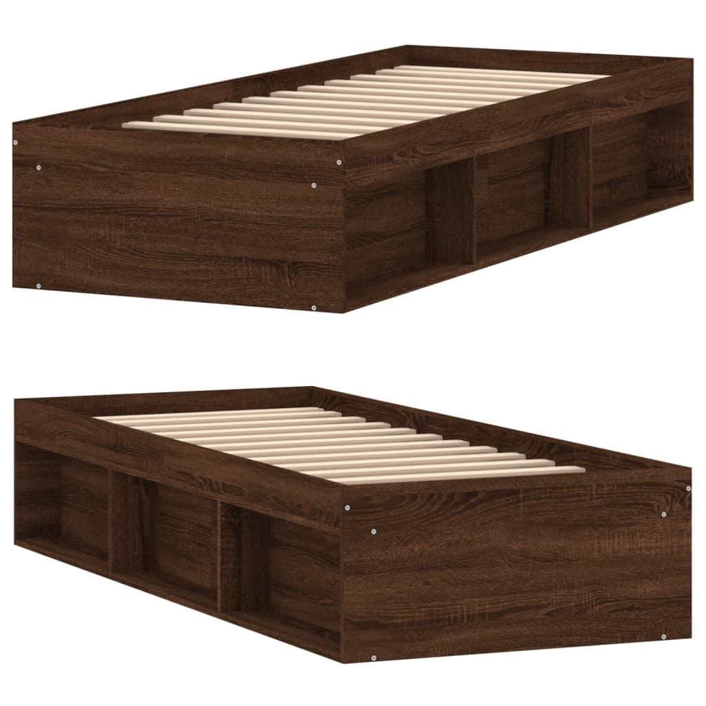 Bedframe Ig 75 x 190 cm bruin eikenkleur
