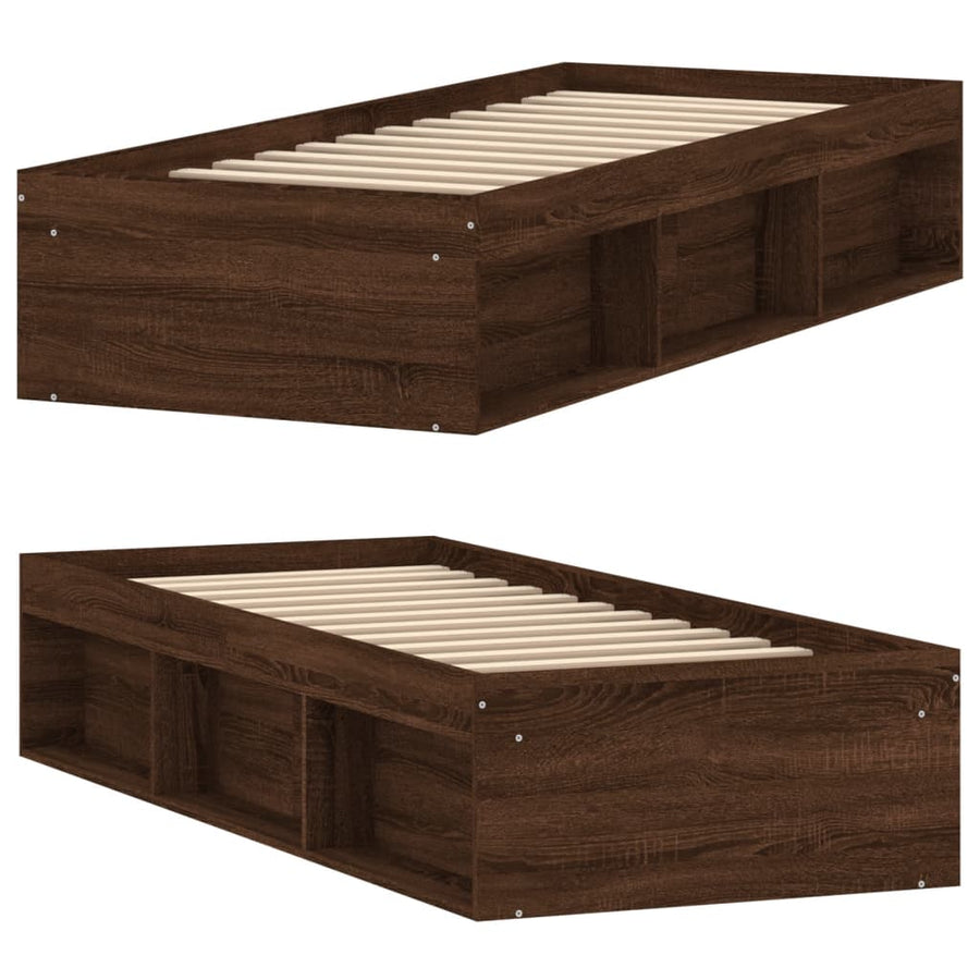 Bedframe Ig 75 x 190 cm bruin eikenkleur