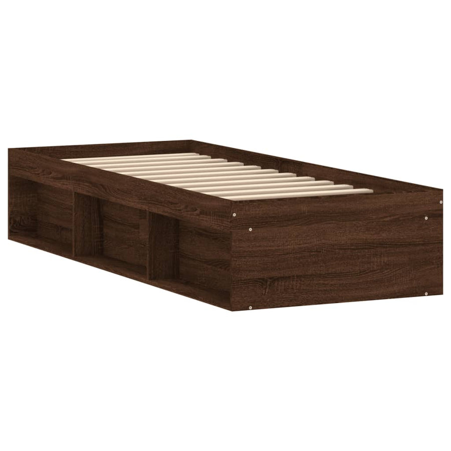 Bedframe Ig 75 x 190 cm bruin eikenkleur