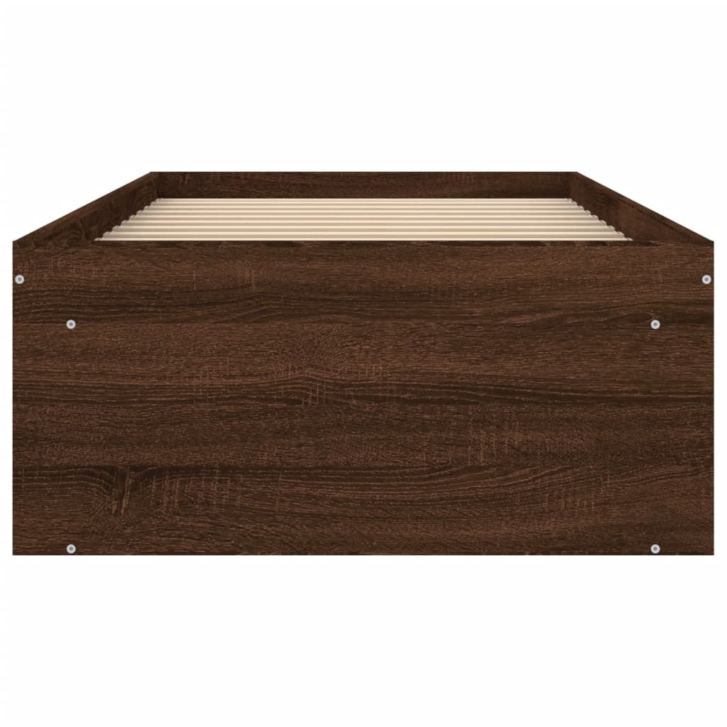 Bedframe Ig 75 x 190 cm bruin eikenkleur