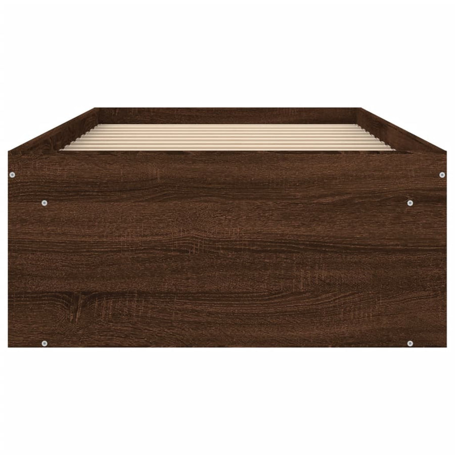 Bedframe Ig 75 x 190 cm bruin eikenkleur