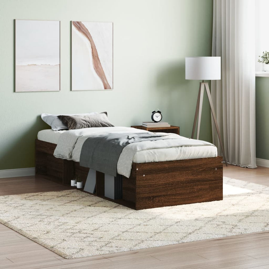 Bedframe Ig 75 x 190 cm bruin eikenkleur