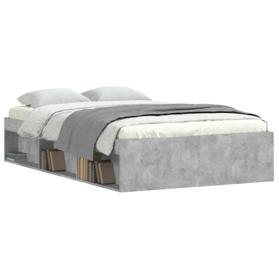 Bedframe 120 x 200 cm Betongrijs