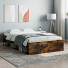 Smoked oak-coloured bed frame 120x200 cm