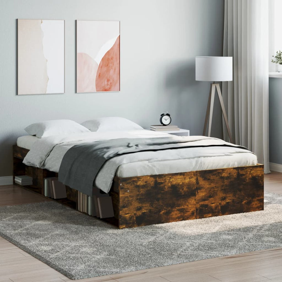 Bedframe Kleurig 120 x 200 cm Gerookt eiken