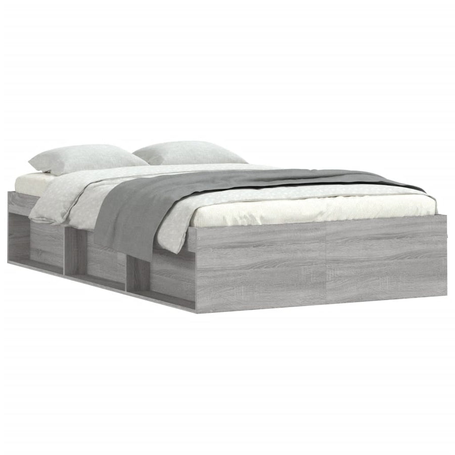 Bedframe Eikenkleurig 120 x 200 cm Grijs sonoma