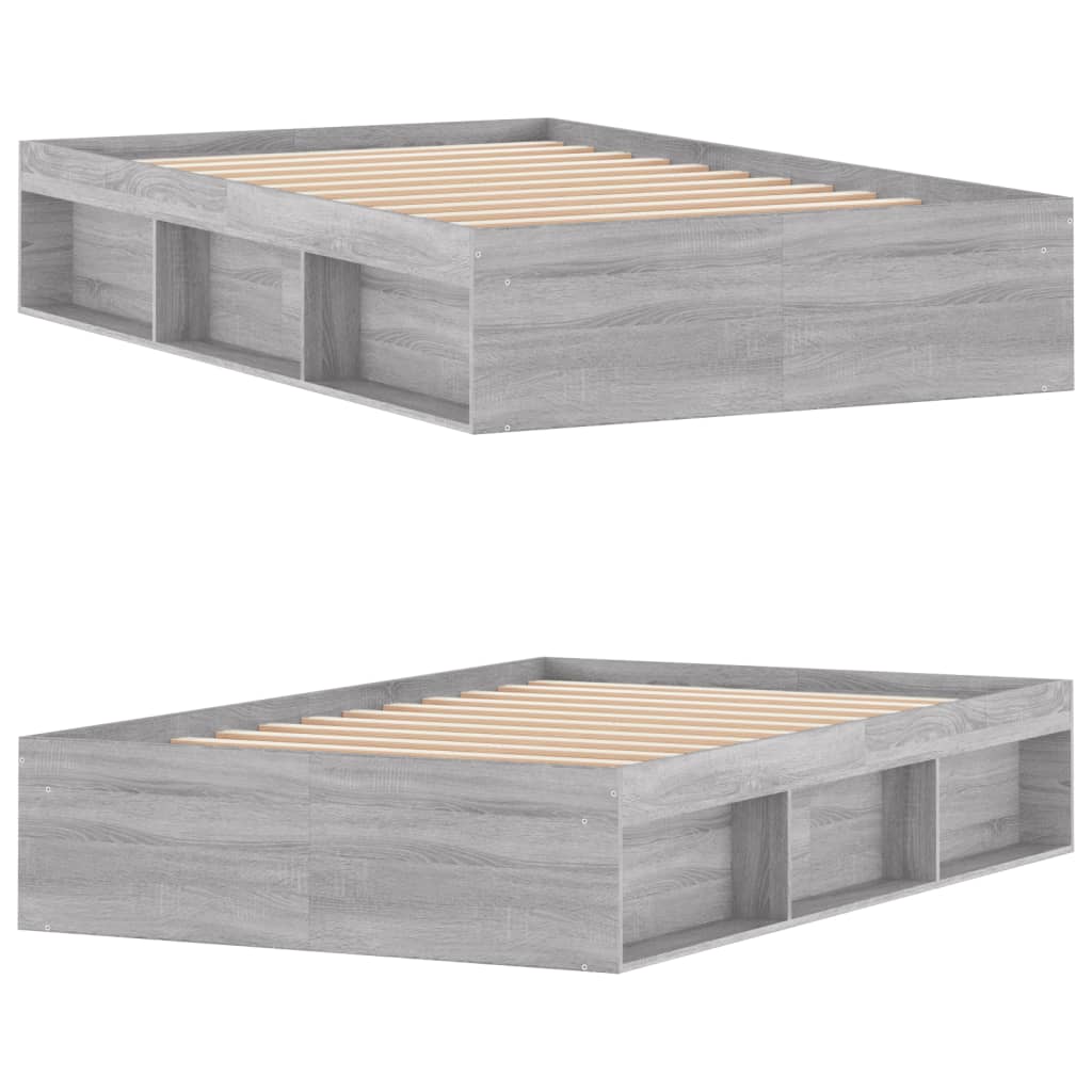 Bedframe Eikenkleurig 120 x 200 cm Grijs sonoma