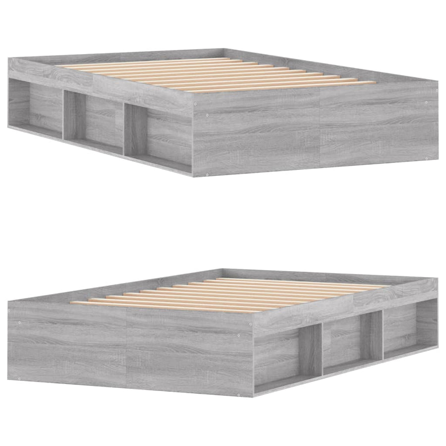 Bedframe Eikenkleurig 120 x 200 cm Grijs sonoma
