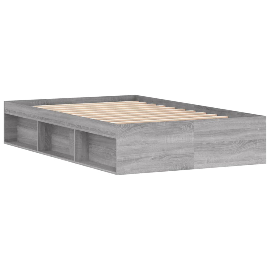Bedframe Eikenkleurig 120 x 200 cm Grijs sonoma