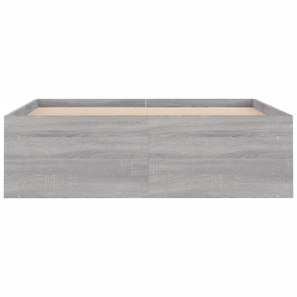 Bedframe Eikenkleurig 120 x 200 cm Grijs sonoma