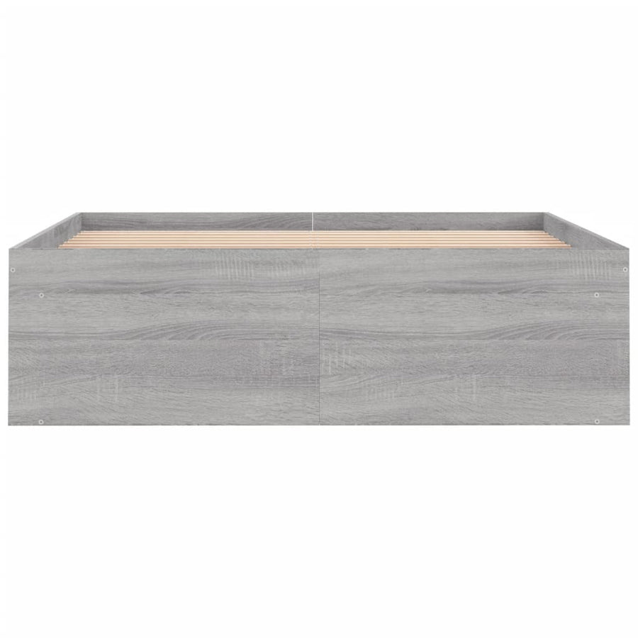 Bedframe Eikenkleurig 120 x 200 cm Grijs sonoma