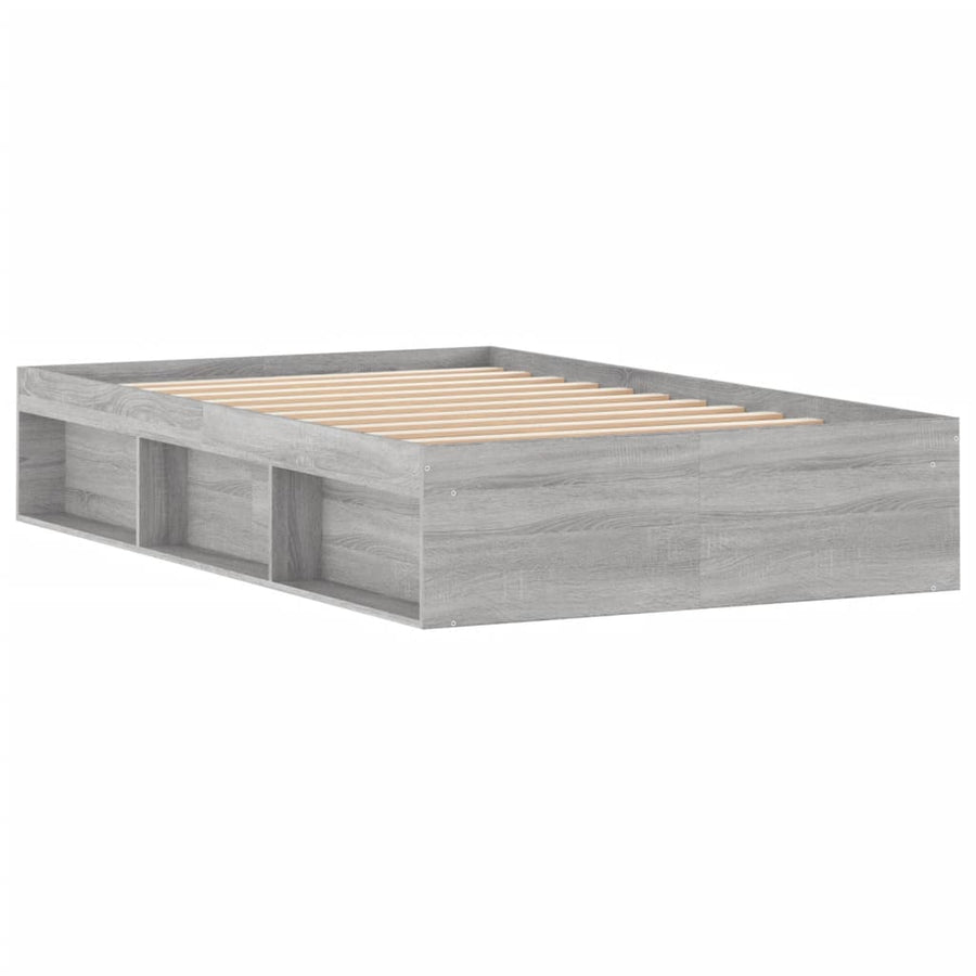 Bedframe Eikenkleurig 120 x 200 cm Grijs sonoma