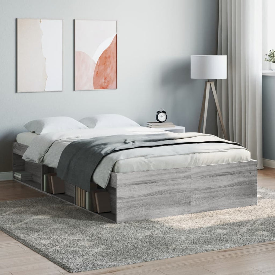 Bedframe Eikenkleurig 120 x 200 cm Grijs sonoma