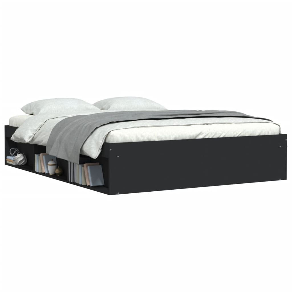 Bedframe 140 x 200 cm Zwart