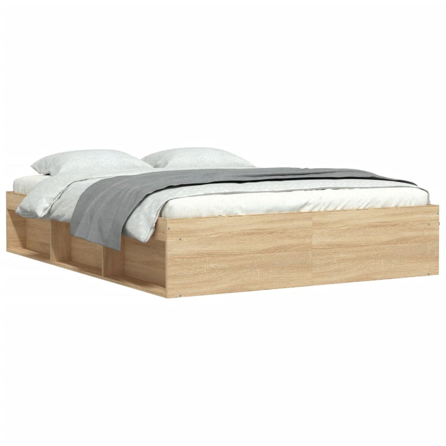 Bedframe Kleurig 140 x 200 cm Sonoma eiken