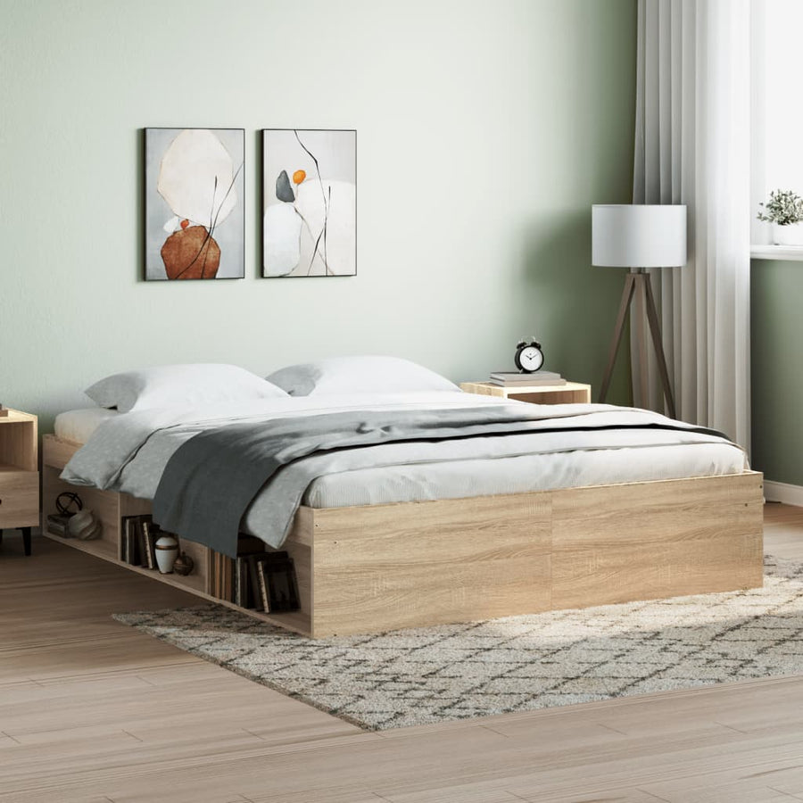 Bedframe Kleurig 140 x 200 cm Sonoma eiken