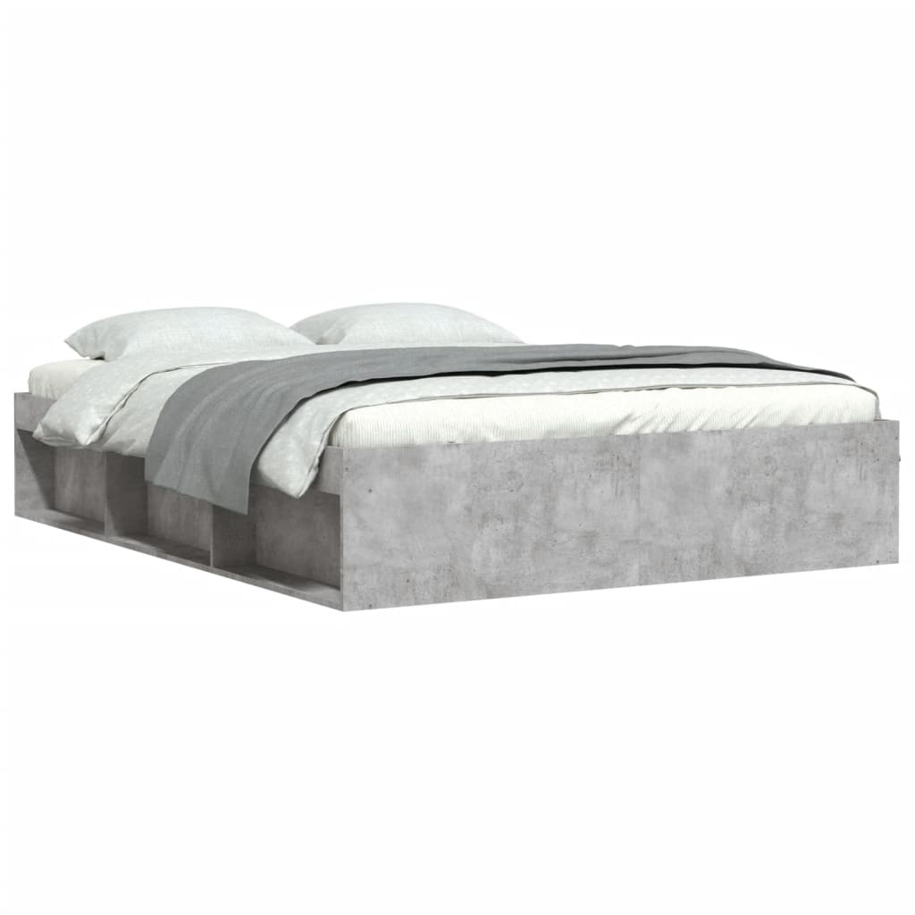 Bedframe 140 x 200 cm Betongrijs