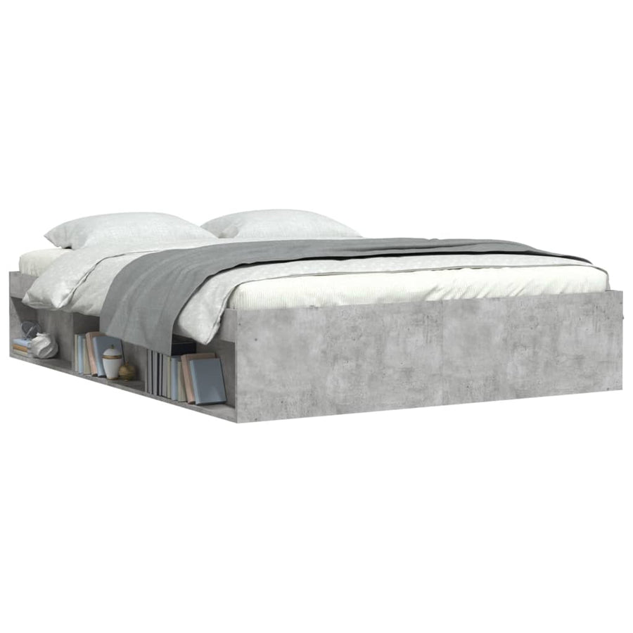 Bedframe 140 x 200 cm Betongrijs