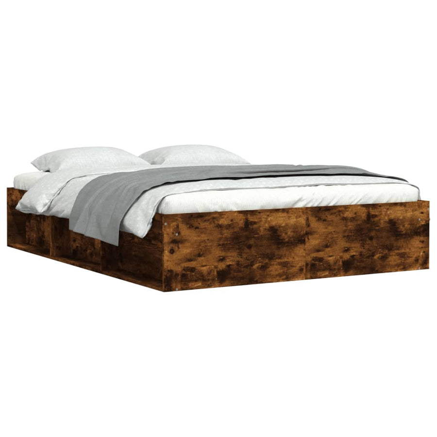 Bedframe Kleurig 140 x 200 cm Gerookt eiken