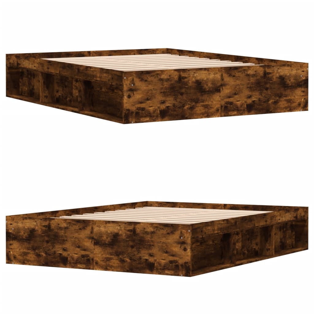 Bedframe Kleurig 140 x 200 cm Gerookt eiken