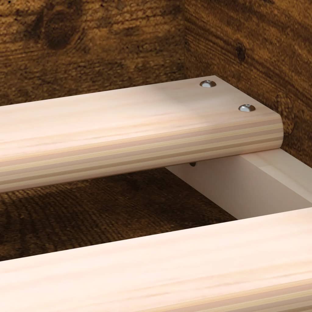 Bedframe Kleurig 140 x 200 cm Gerookt eiken