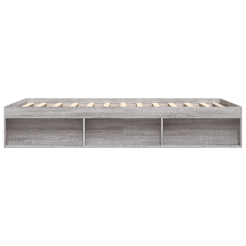 Bedframe Eikenkleurig 140 x 200 cm Grijs sonoma