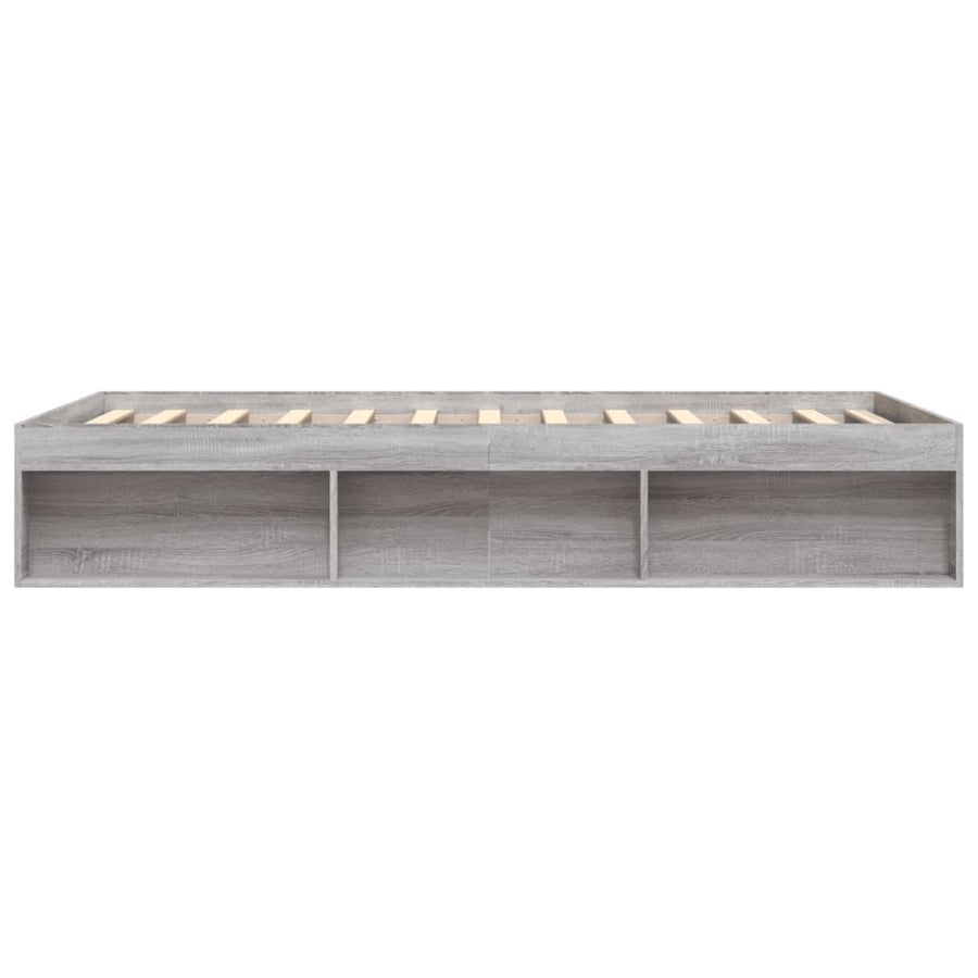 Bedframe Eikenkleurig 140 x 200 cm Grijs sonoma
