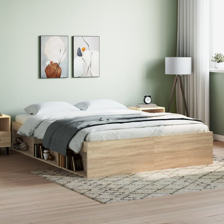 Bedframe Kleurig King Size 150 x 200 cm Sonoma eiken