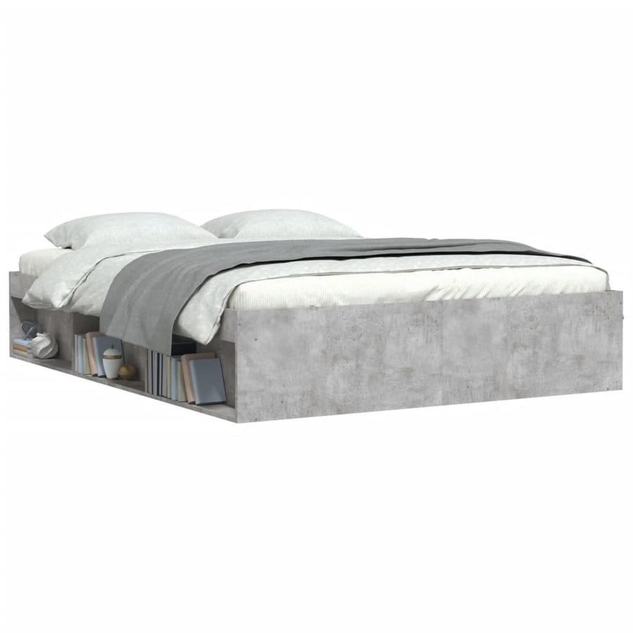 Bedframe King Size 150 x 200 cm Betongrijs