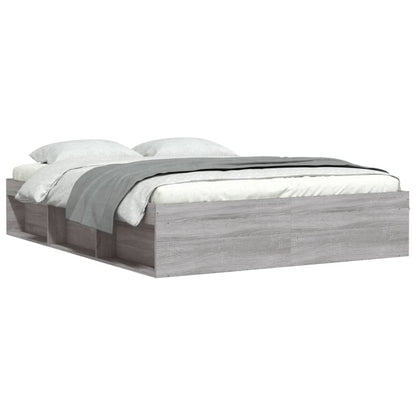 Bedframe Eikenkleurig King Size 150 x 200 cm Grijs sonoma